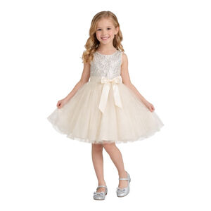 Girls Silver Rhinestone Bow Mary Jane Dress Shoes Size 7